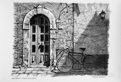 "Porta e bicicletta" disegno di Lorenzo Mesini
