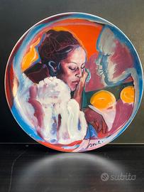 Piatto Ugo Attardi serigrafia ed.limitata 30/200