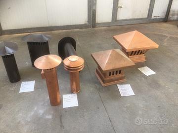 Comignoli in rame e lamiera, nuovi.