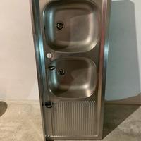 Lavello inox 2 vasche con scolapiatti gocciolatoio