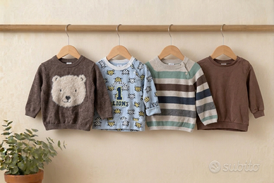 Set 4 maglioncini bimbo 12 mesi