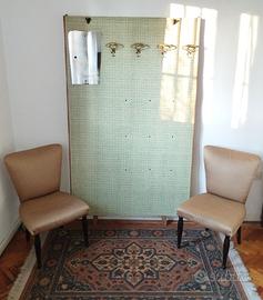 Appendiabiti e 2 poltroncine anni '40-'50