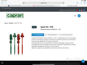 Pompa Caprari ad asse verticale