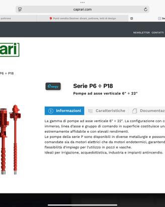 Pompa Caprari ad asse verticale