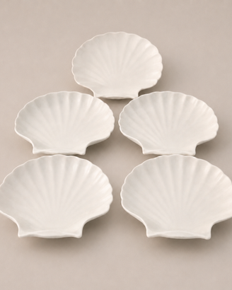 5 piatti conchiglia La Porcellana Bianca ELBA