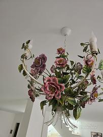 Lampadario Gbs Firenze anemoni e farfalle.