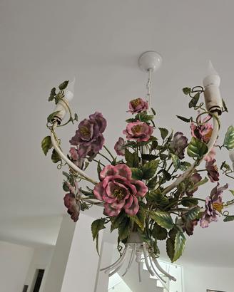 Lampadario Gbs Firenze anemoni e farfalle.