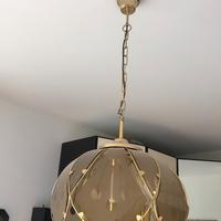 Lampadario e abat-jour vintage in ottone