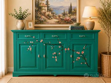Credenza 3 porte GOCCIA laccata e dipinta a mano