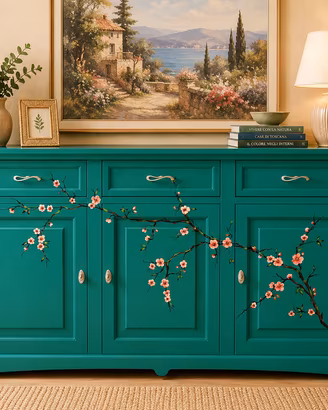 Credenza 3 porte GOCCIA laccata e dipinta a mano