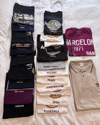 Collezione di 22 t-shirt Hard Rock Cafe originali