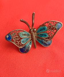 deliziosa spilla vintage d'argento 800 a forma di 