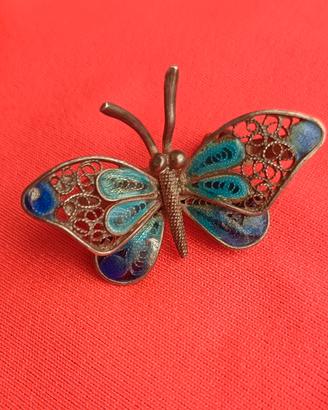 deliziosa spilla vintage d'argento 800 a forma di 