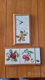 Tagliere e orologio in legno/ceramica PortMeirion