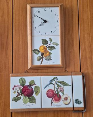 Tagliere e orologio in legno/ceramica PortMeirion
