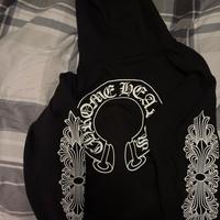 CHROME HEARTS HORSESHOE FLORAL BLACK HOODIE SIZEXL