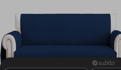 2 copridivano blu in microfibra 