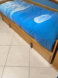 Letto singolo con doppio cassetto