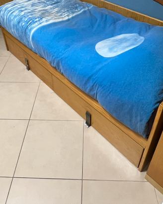Letto singolo con doppio cassetto