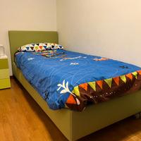 letto singolo e materasso fluo
