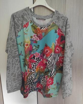 Gaudi felpa donna estiva taglia M animalier