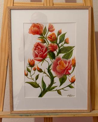Quadro originale acquerello 20x30 con cornice