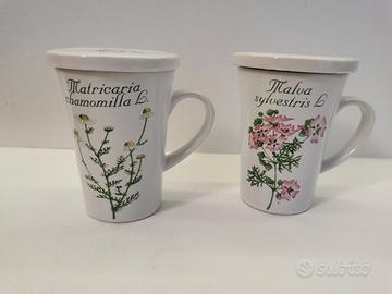 set 2 tazze tisana con filtro