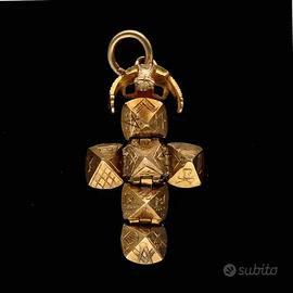 Croce sfera massonica  oro 9 kt originale inglese