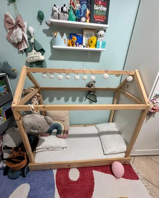 Letto Montessoriano fatto su minuta in legno