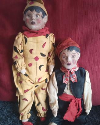 Coppia di marionette in catapesta e stoffa