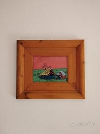 quadro arte naif - G. Kubic - capanna