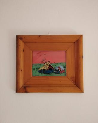quadro arte naif - G. Kubic - capanna