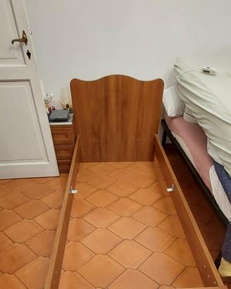 Letto completo noce Sorrento 90x85x25 + comodino