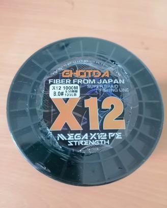 Filo trecciato pesca 12 capi  0.55 mm 1000 mt  