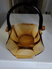 portafrutta vintage in vetro pezzo unico 