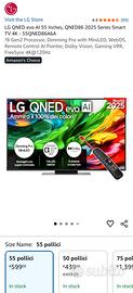 TV LG MiniLED da 55 pollici 2025 - 55QNED86A6A