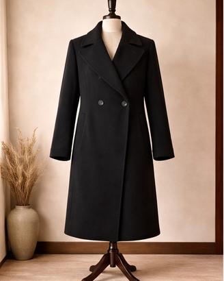 Cappotto Sisley Nero Donna - Taglio Elegante