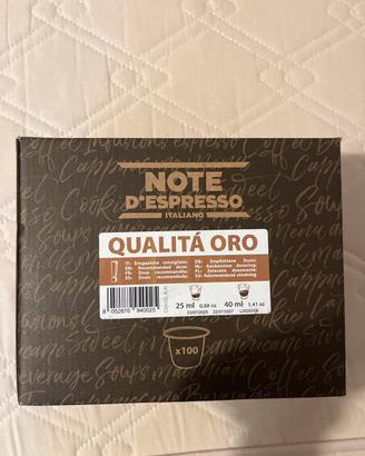 Capsule nespresso: note d'espresso x100