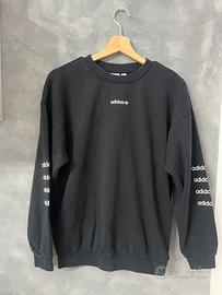 Felpa Adidas Originals nera loghi maniche - S