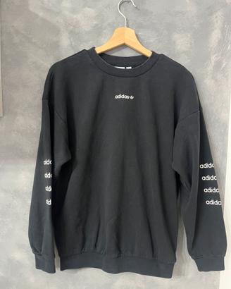 Felpa Adidas Originals nera loghi maniche - S