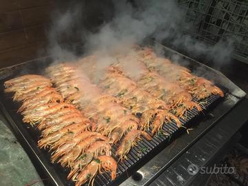 Piastra a gas con piano cottura in ghisa 90x80