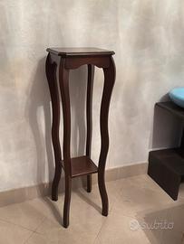 Tavolino vintage in legno mogano a 2 livelli