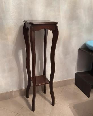 Tavolino vintage in legno mogano a 2 livelli
