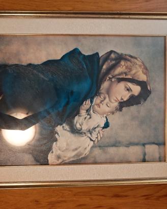 quadro madonna con cornice legno