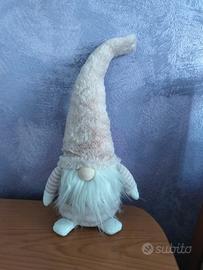 Pupazzo Gnomo decorativo bianco e rosa 