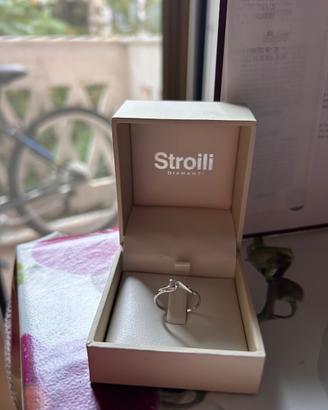 Anello Solitario STROILI Oro Bianco 18kt con Diama