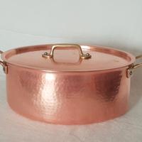 Casseruola ovale in rame martellato, Professionale
