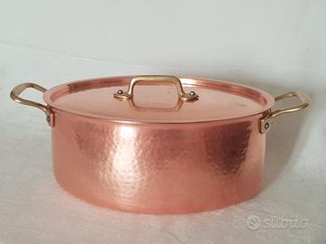 Casseruola ovale in rame martellato, Professionale