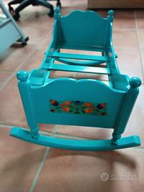 lettino a dondolo per bambola, orsetti etc.