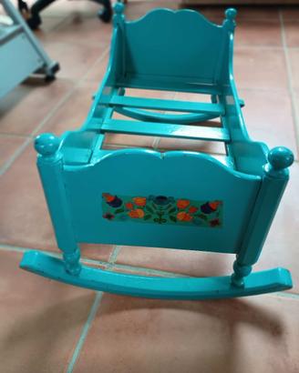 lettino a dondolo per bambola, orsetti etc.